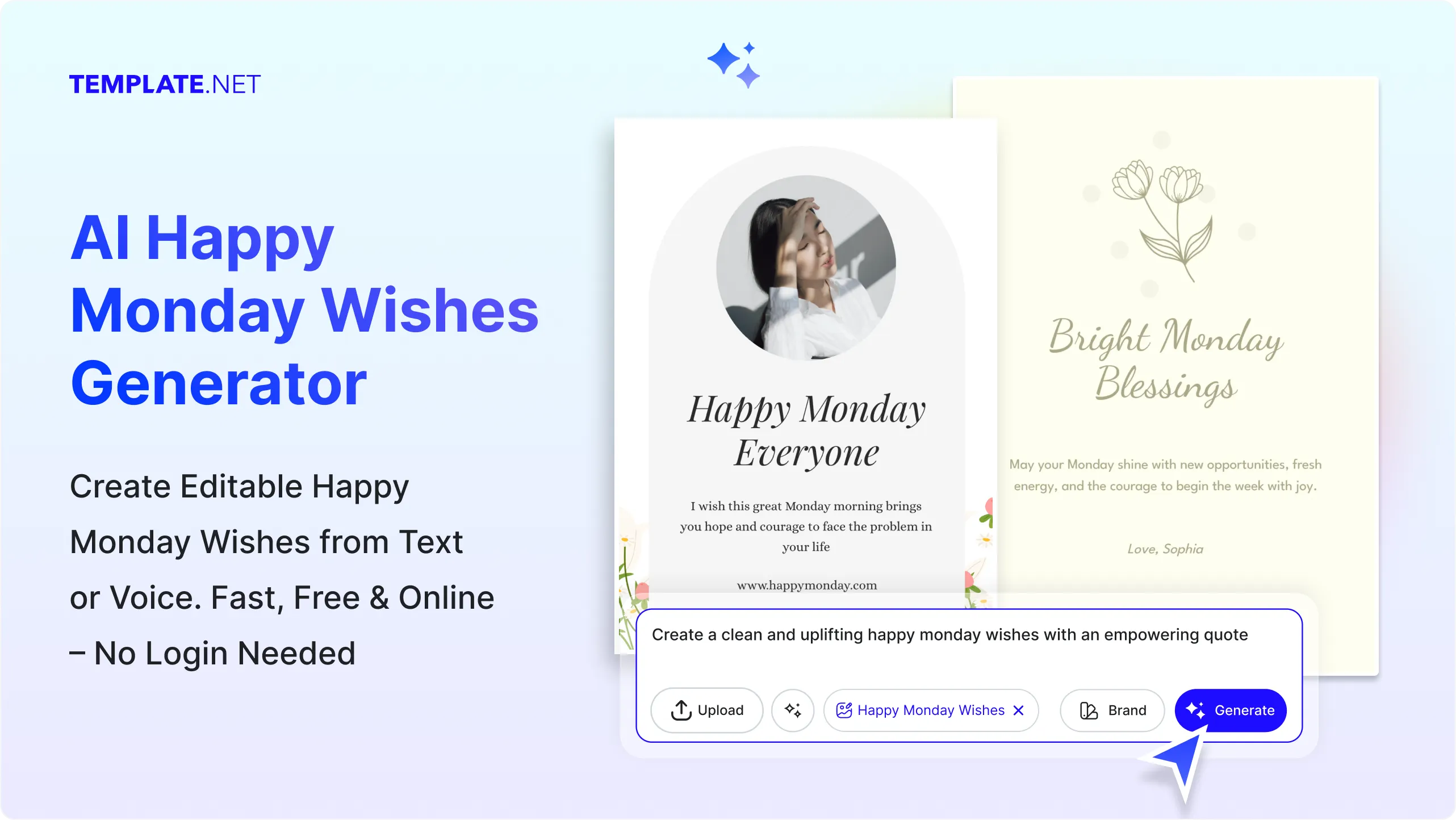 Free AI Happy Monday Wishes Generator, Free Online Monday Greeting Maker
